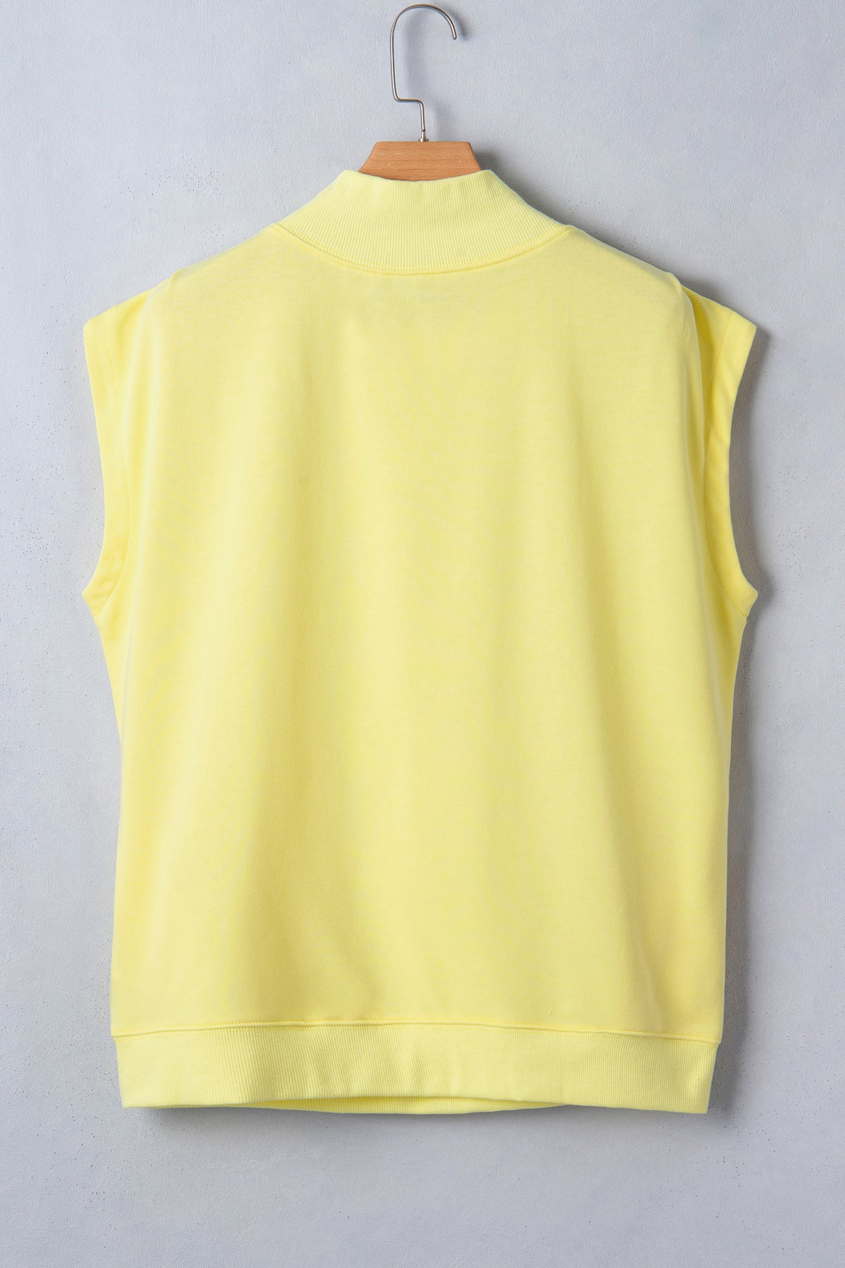 Mock Neck (Bright Yellow) Cap Sleeve Lightweight Top