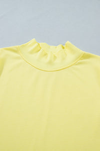 Mock Neck (Bright Yellow) Cap Sleeve Lightweight Top