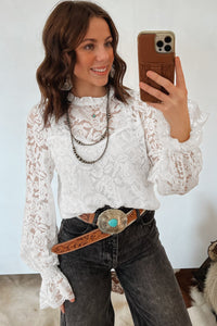 White Lace (80% Cotton) Top with Torso Lining