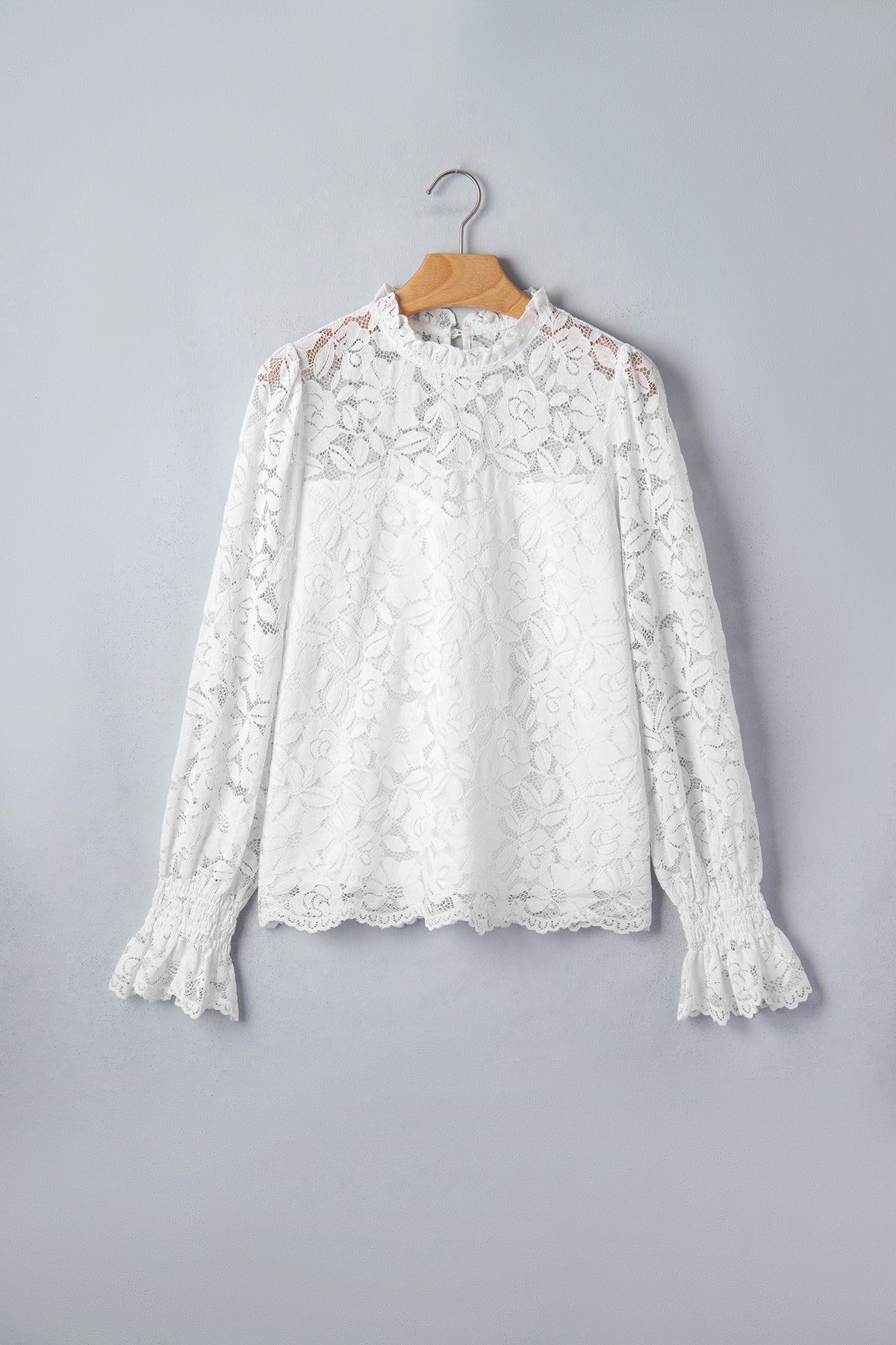 White Lace (80% Cotton) Top with Torso Lining