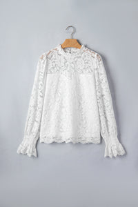 White Lace (80% Cotton) Top with Torso Lining