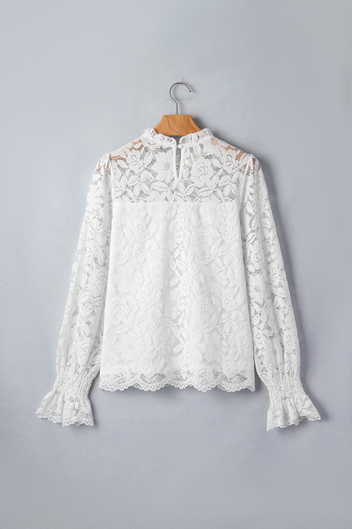 White Lace (80% Cotton) Top with Torso Lining