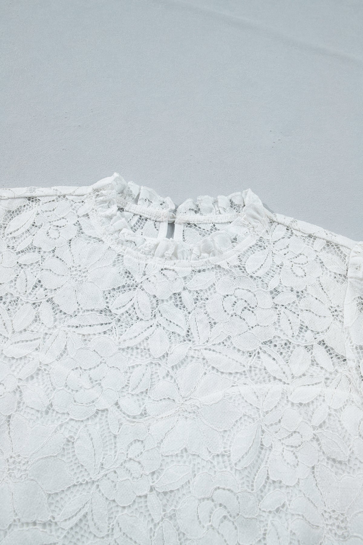 White Lace (80% Cotton) Top with Torso Lining