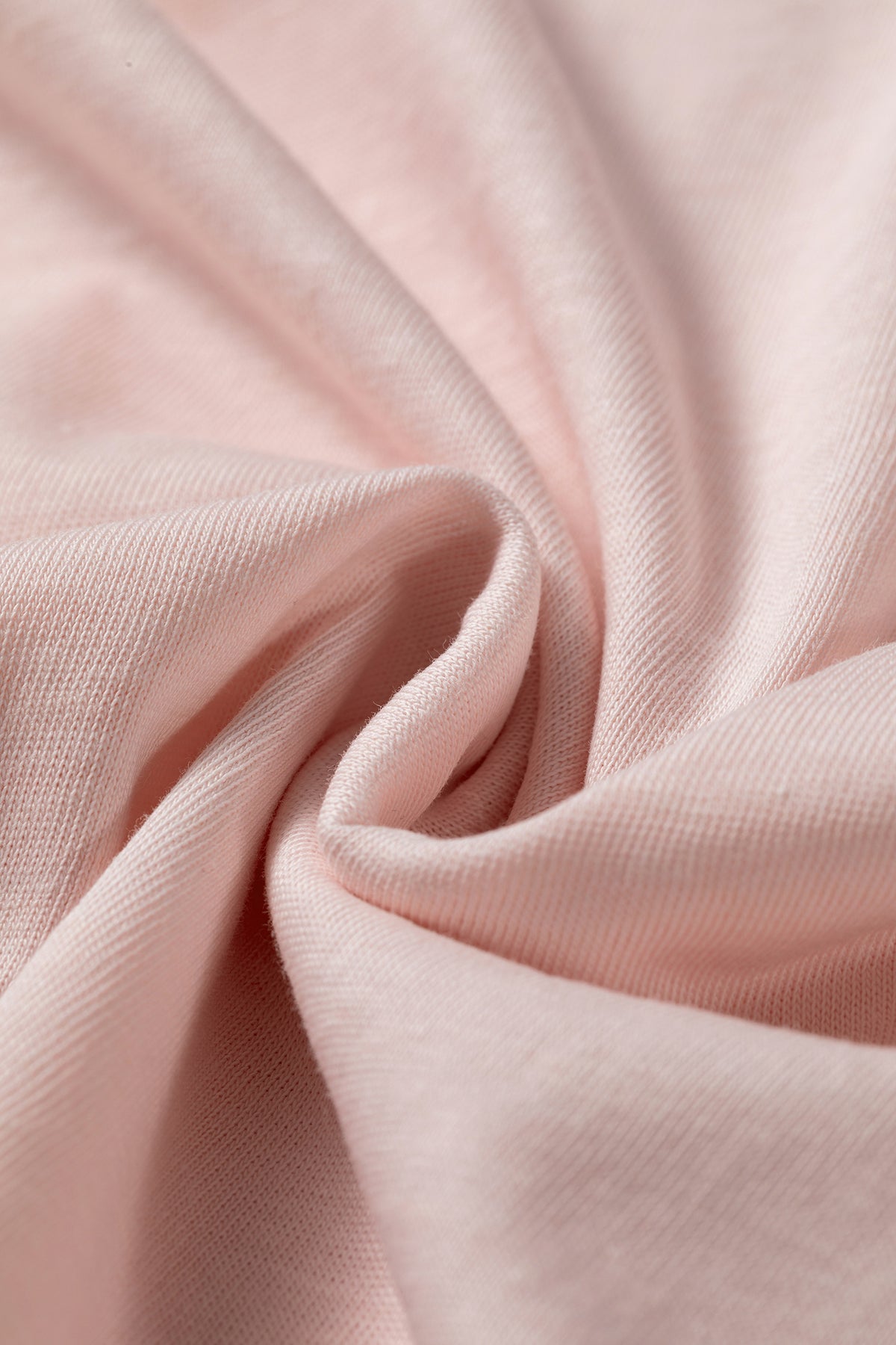 Ruffle-Sleeve Light Pink Round Neck Top