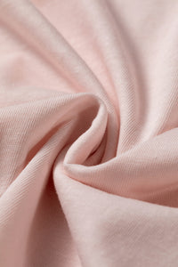 Ruffle-Sleeve Light Pink Round Neck Top