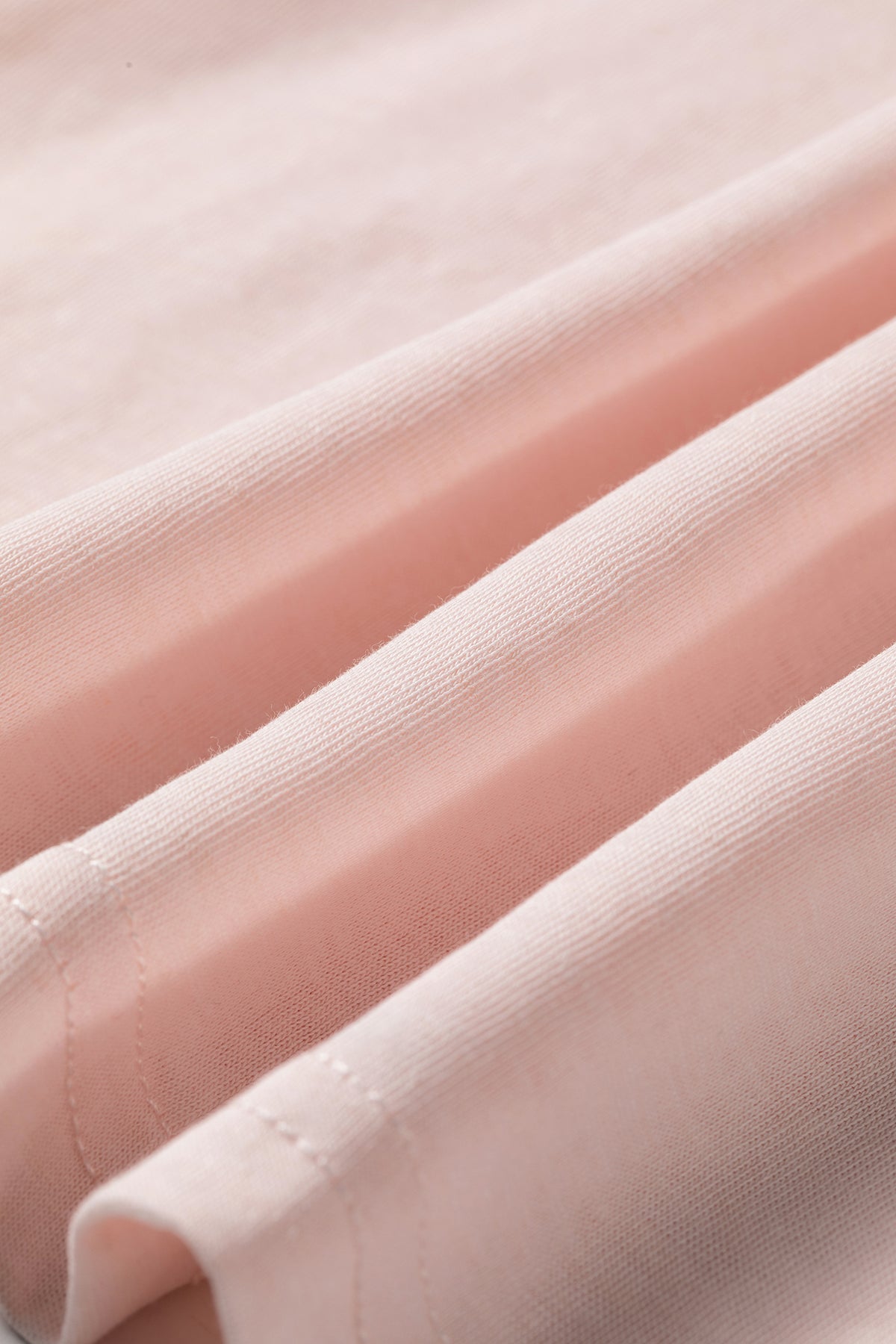 Ruffle-Sleeve Light Pink Round Neck Top