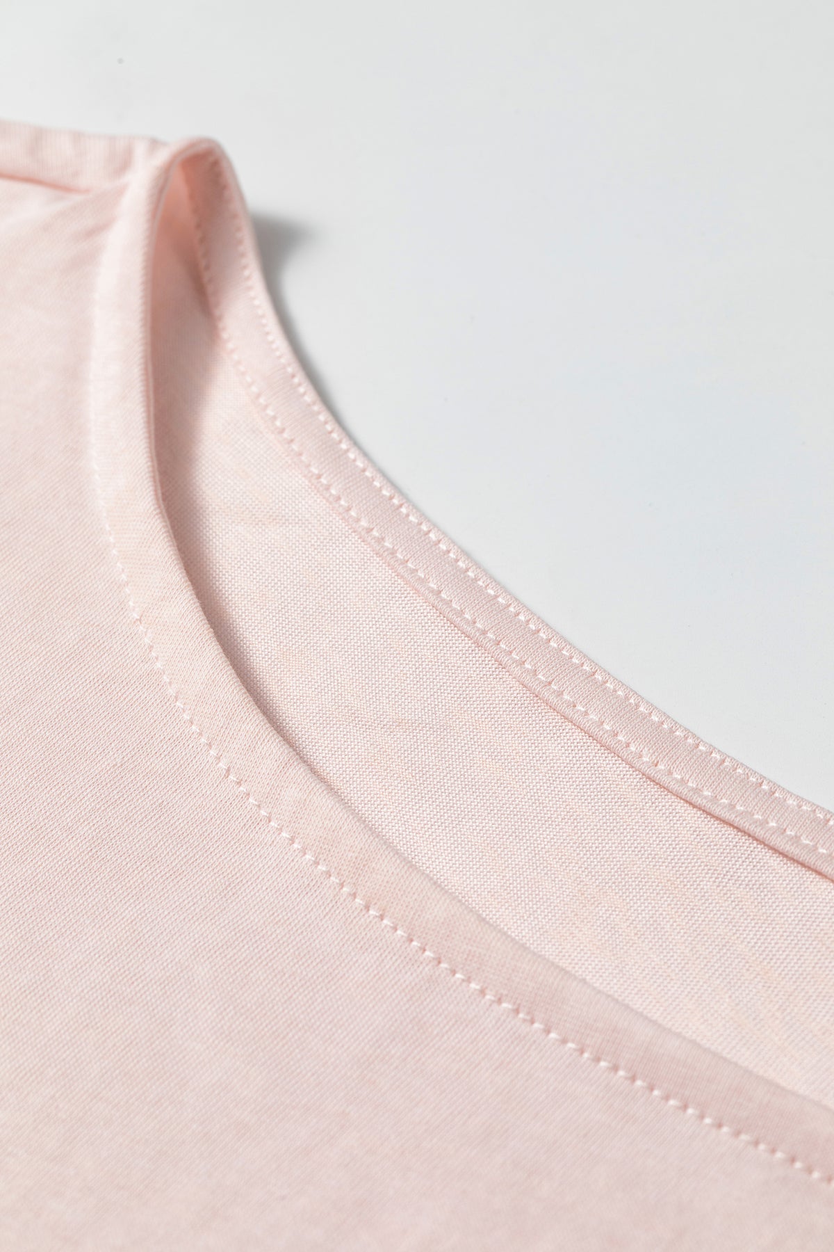 Ruffle-Sleeve Light Pink Round Neck Top