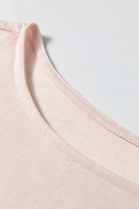 Ruffle-Sleeve Light Pink Round Neck Top