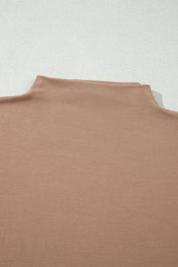 Elevated, Fitted (Light Brown) Mock Neck Long Sleeve Shirt