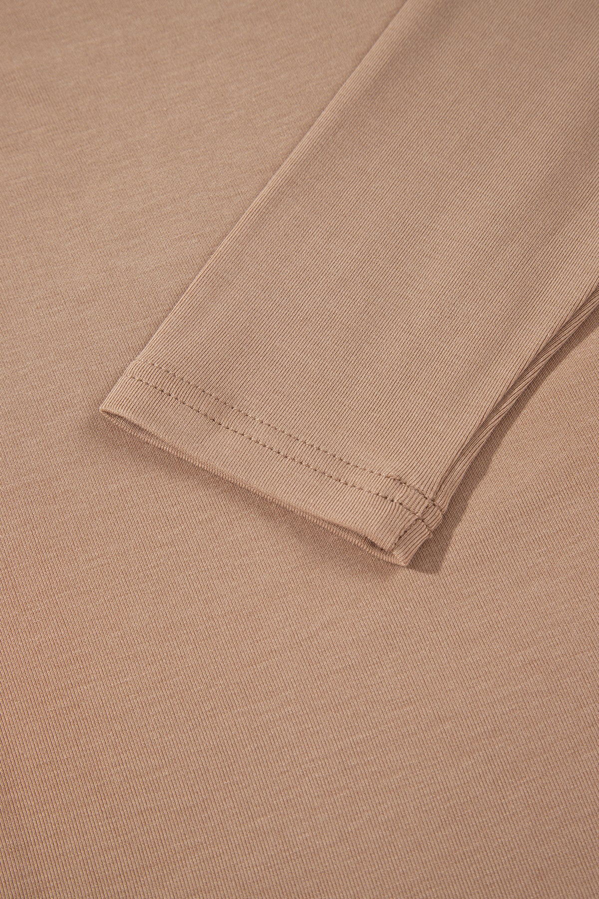 Elevated, Fitted (Light Brown) Mock Neck Long Sleeve Shirt