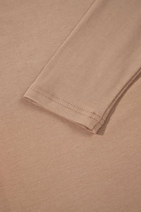 Elevated, Fitted (Light Brown) Mock Neck Long Sleeve Shirt