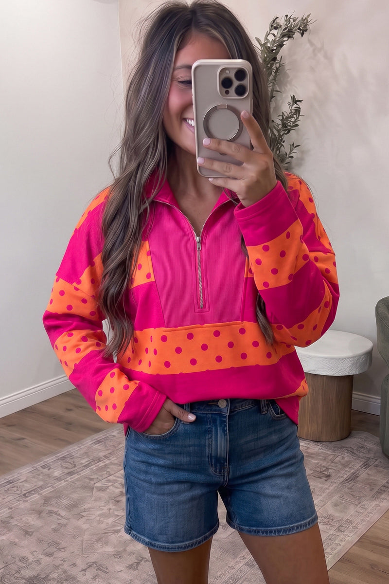 Color Me Happy Quarter Zip Pullover
