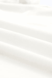 Casual (White) Basic T-Shirt with Cuffed Sleeves