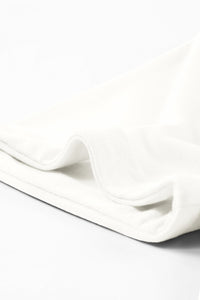 Casual (White) Basic T-Shirt with Cuffed Sleeves