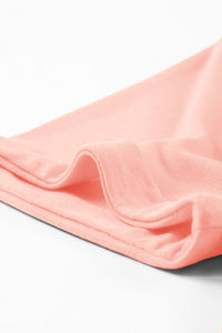 Casual (Pink) Basic T-Shirt with Cuffed Sleeves
