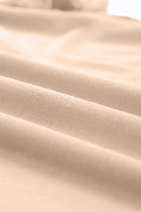 Casual (Tan) Basic T-Shirt with Cuffed Sleeves