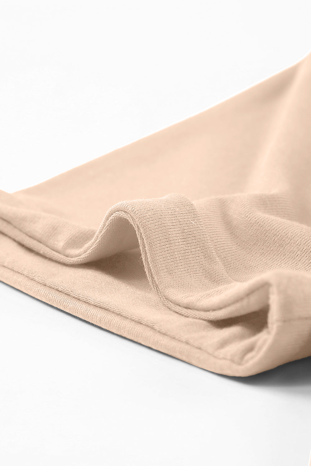 Casual (Tan) Basic T-Shirt with Cuffed Sleeves