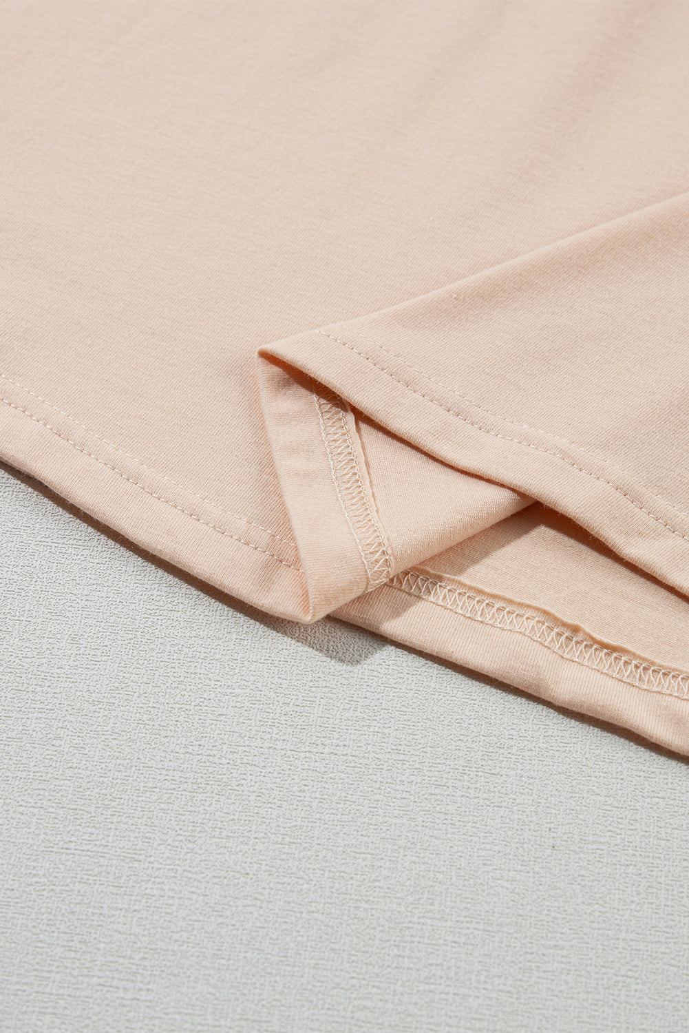 Casual (Tan) Basic T-Shirt with Cuffed Sleeves