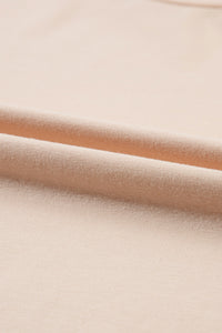 Casual (Tan) Basic T-Shirt with Cuffed Sleeves