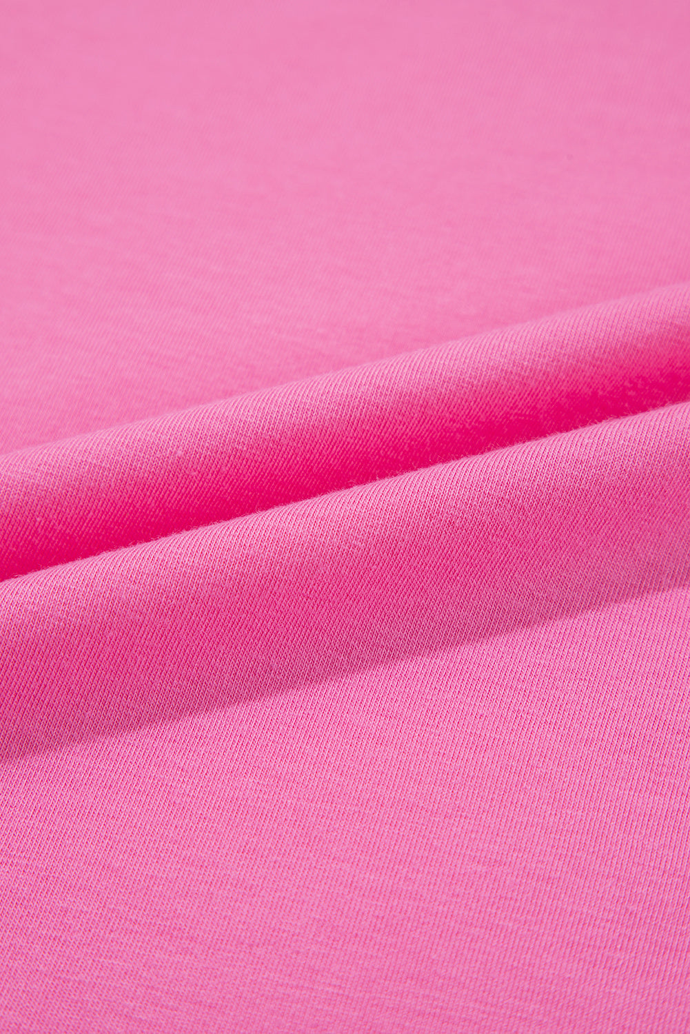 Casual (Bold Pink) Basic T-Shirt with Cuffed Sleeves