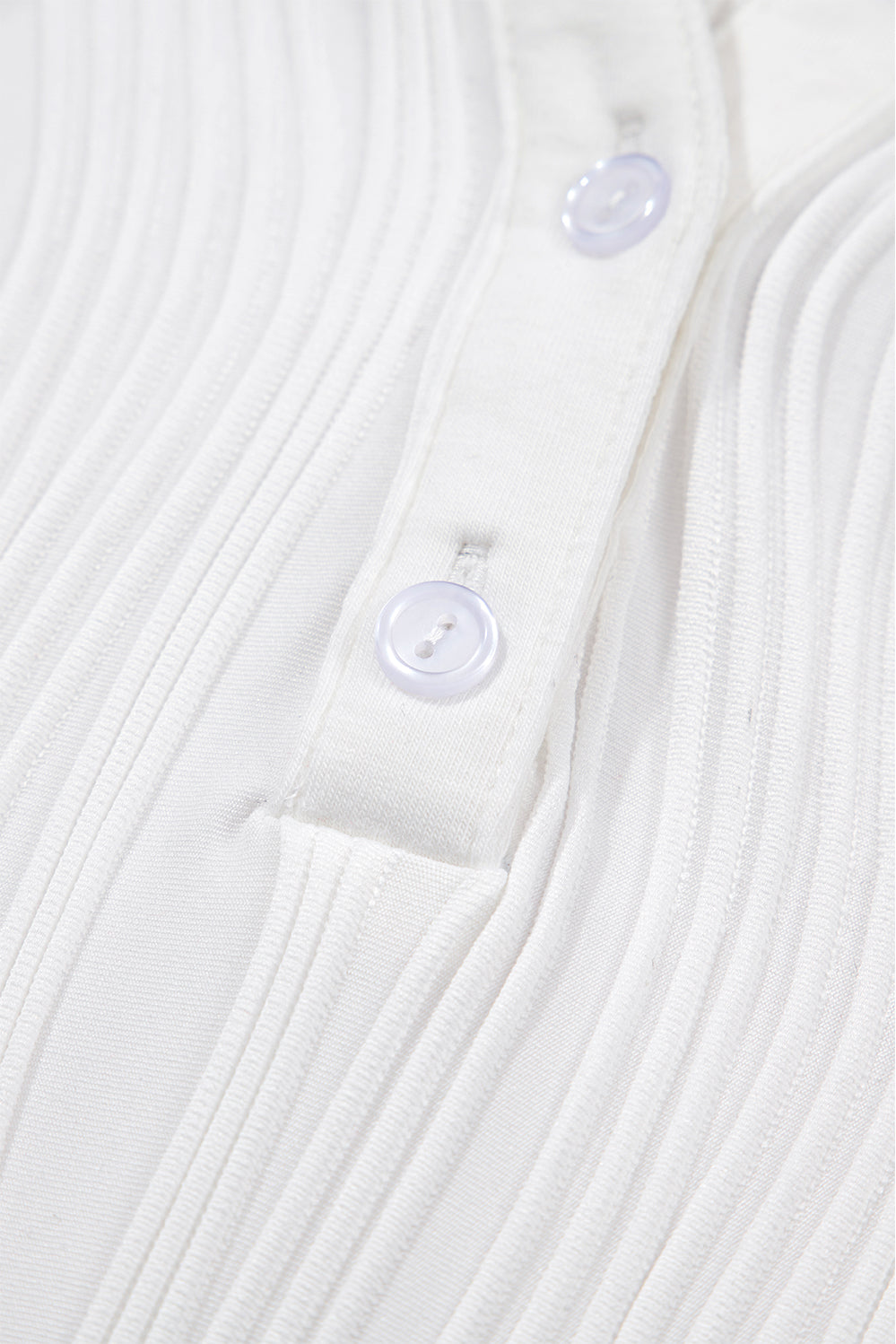 Textured-Wave (White) Lightweight V-Neck Top