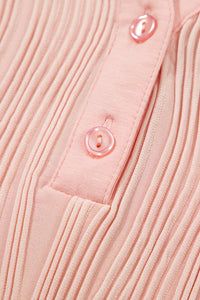Textured-Wave (Pink) Lightweight V-Neck Top