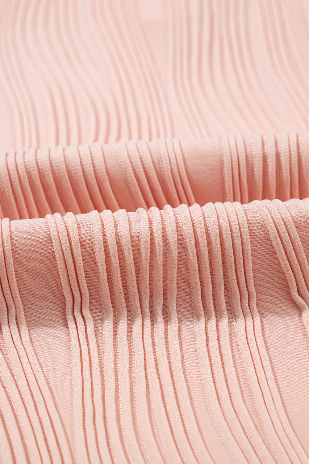 Textured-Wave (Pink) Lightweight V-Neck Top