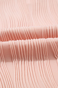 Textured-Wave (Pink) Lightweight V-Neck Top