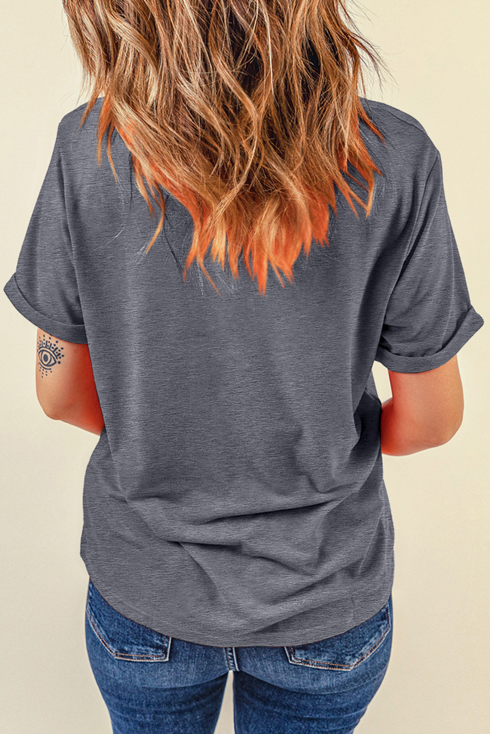 Gray Distressed USA Graphic Tee