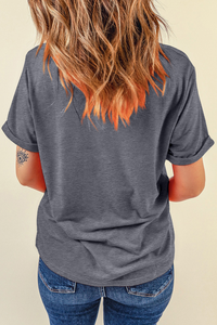 Gray Distressed USA Graphic Tee