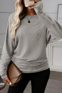 Vera Easy-Style (Gray) Long Sleeve Top w/Added-Length Cuffs