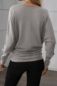 Vera Easy-Style (Gray) Long Sleeve Top w/Added-Length Cuffs