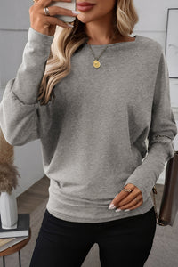 Vera Easy-Style (Gray) Long Sleeve Top w/Added-Length Cuffs