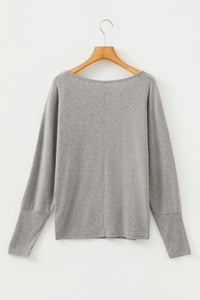 Vera Easy-Style (Gray) Long Sleeve Top w/Added-Length Cuffs