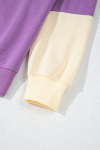 Purple, Pink & Ivory Colorblock Long-Sleeve Top