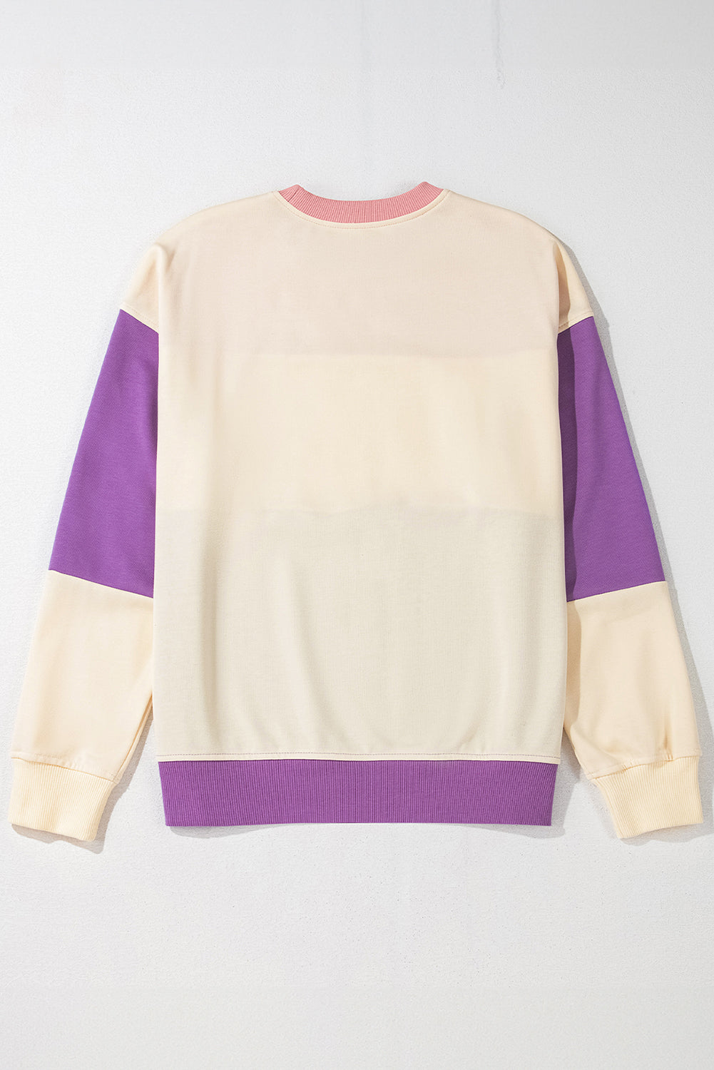 Purple, Pink & Ivory Colorblock Long-Sleeve Top