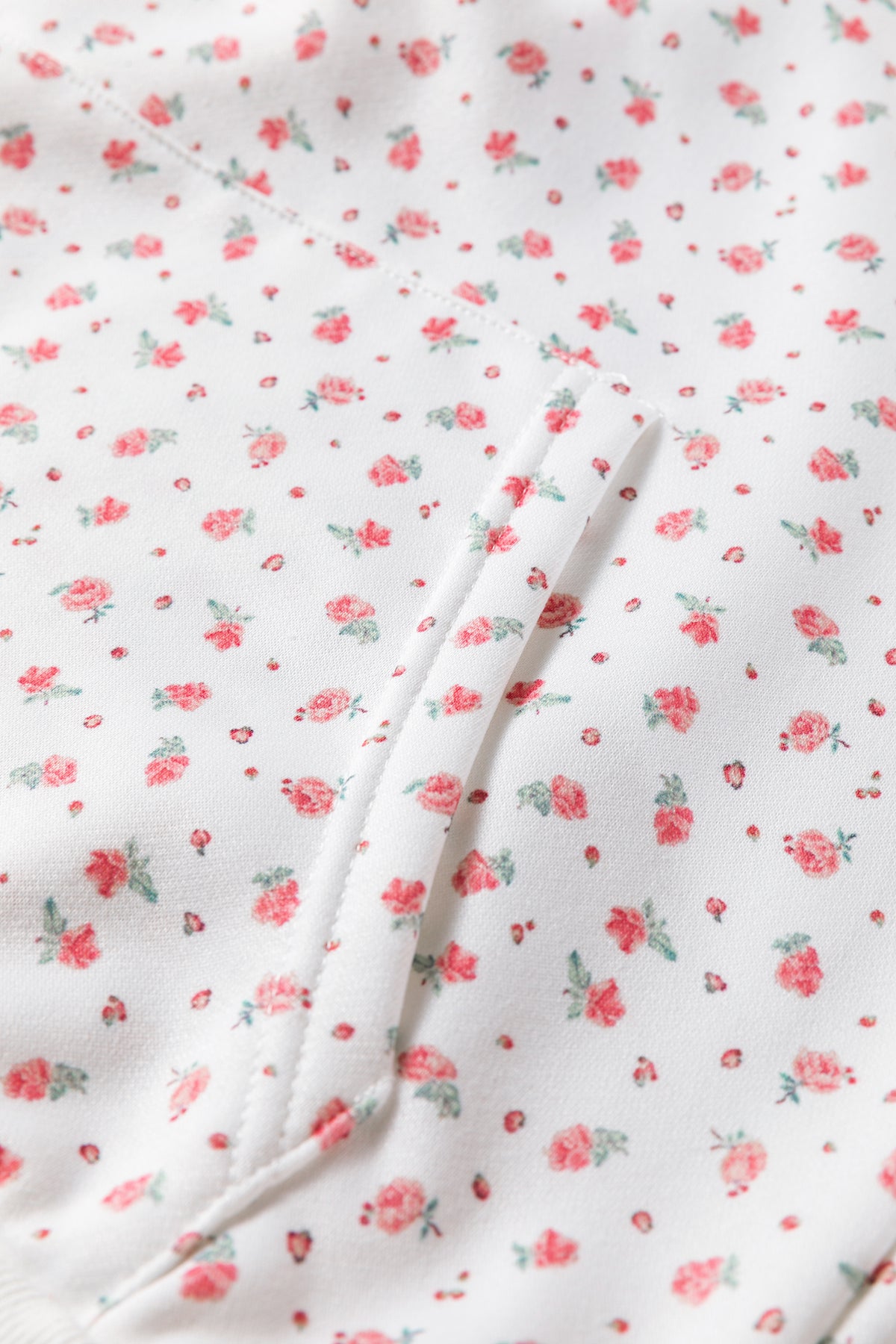Pink and White Floral Hoodie Sweatpants Set