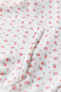 Pink and White Floral Hoodie Sweatpants Set