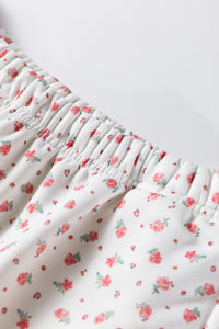 Pink and White Floral Hoodie Sweatpants Set