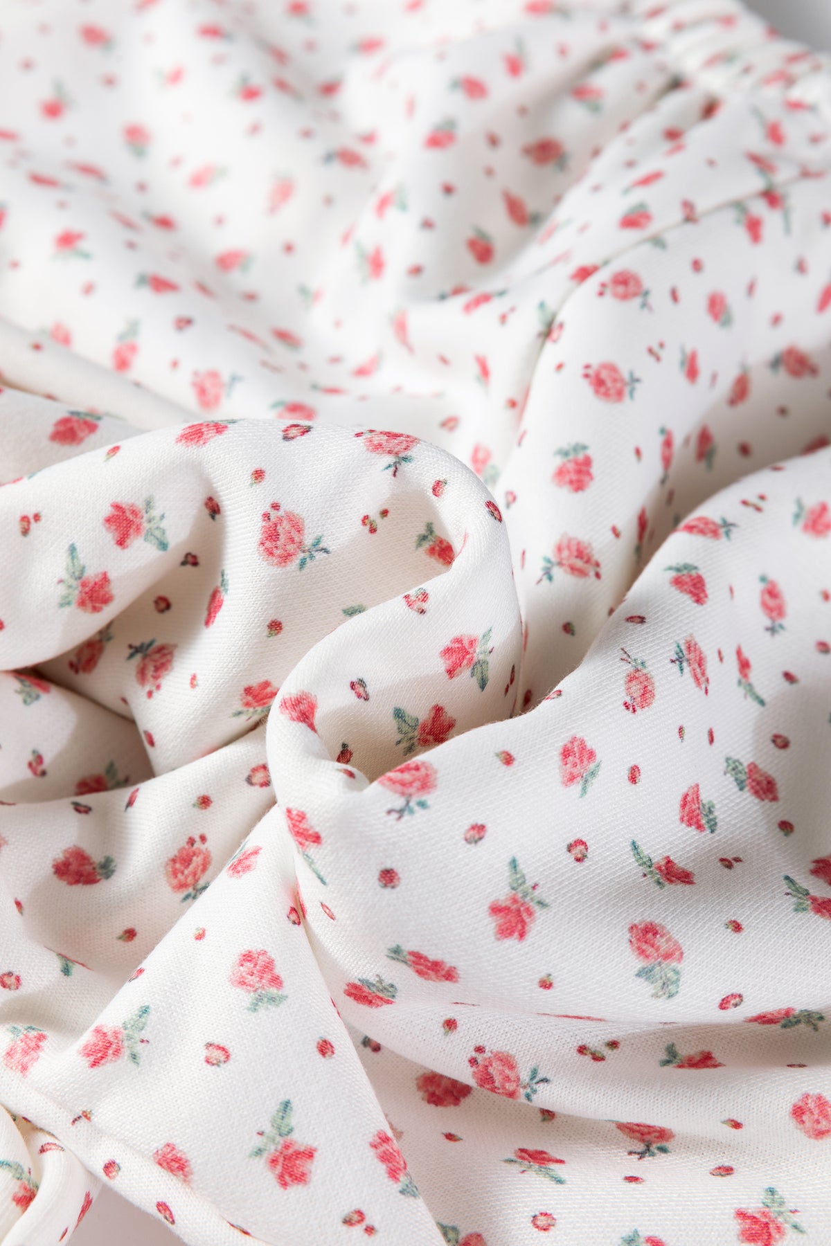 Pink and White Floral Hoodie Sweatpants Set