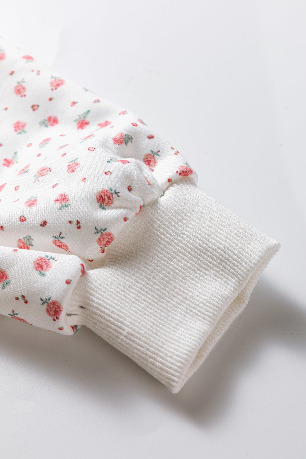 Pink and White Floral Hoodie Sweatpants Set