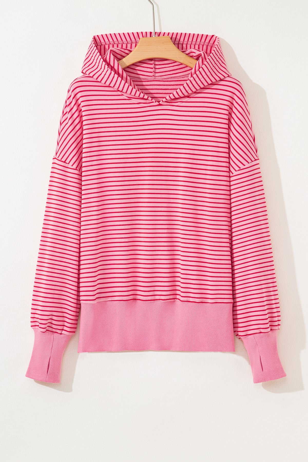 Pink & Red Striped Lightweight Spring Hoodie