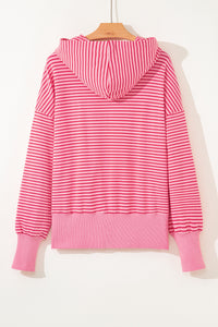 Pink & Red Striped Lightweight Spring Hoodie