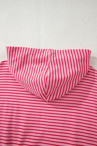 Pink & Red Striped Lightweight Spring Hoodie