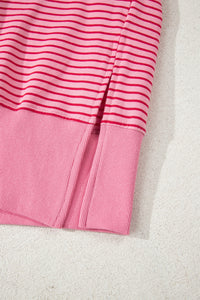 Pink & Red Striped Lightweight Spring Hoodie