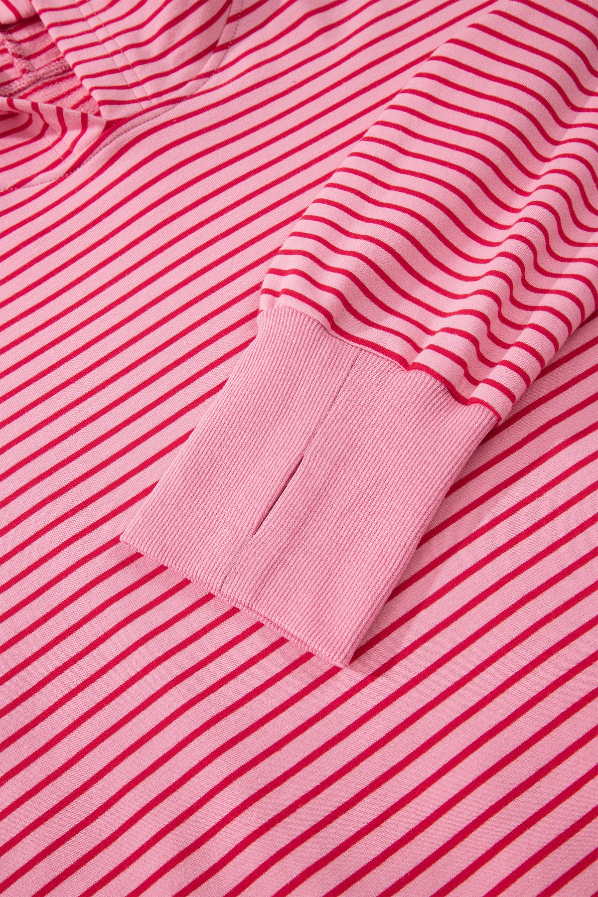 Pink & Red Striped Lightweight Spring Hoodie