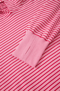 Pink & Red Striped Lightweight Spring Hoodie