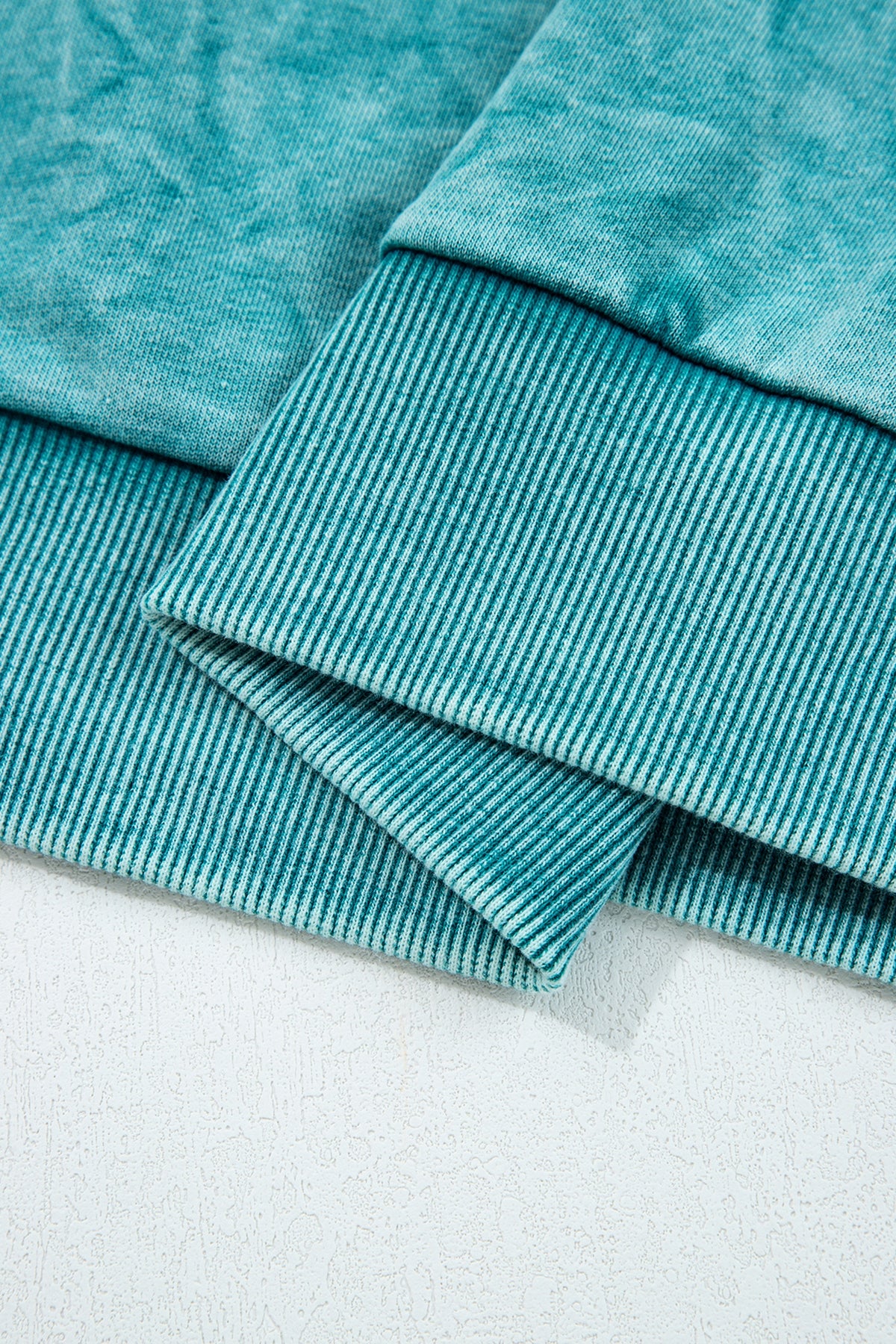 Saved By Grace (Teal) Letter Embroidery Mineral Wash Loose Sweatshirt