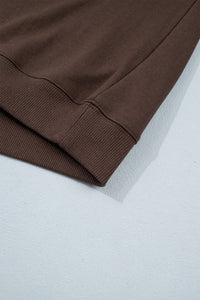 Patchwork PRAY Dark Brown Lightweight Sweatshirt
