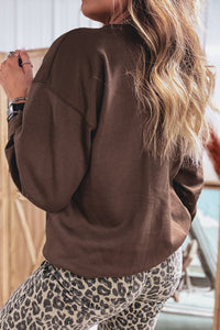 Patchwork PRAY Dark Brown Lightweight Sweatshirt